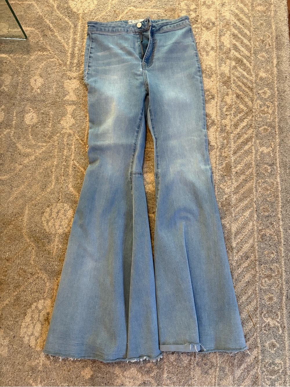 Free People Just Float On Flare Jeans in a light blue wash